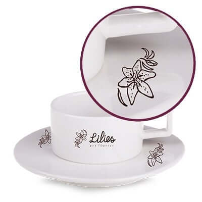 kalkomania ceramiczna nadruk na spodku